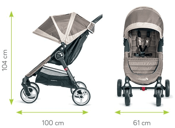 Baby Jogger City Mini 4 medidas desplegada