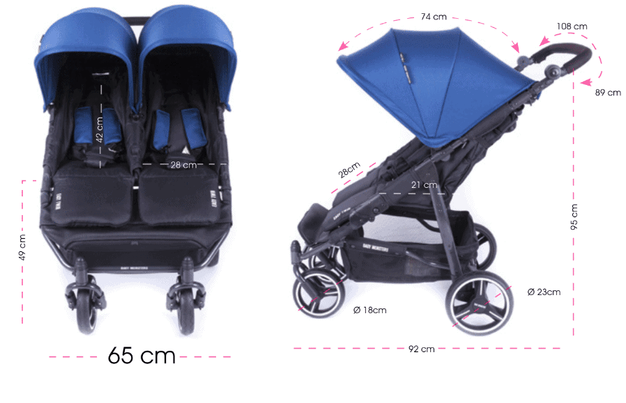 Baby Monsters easy twin 3.0s medidas desplegada