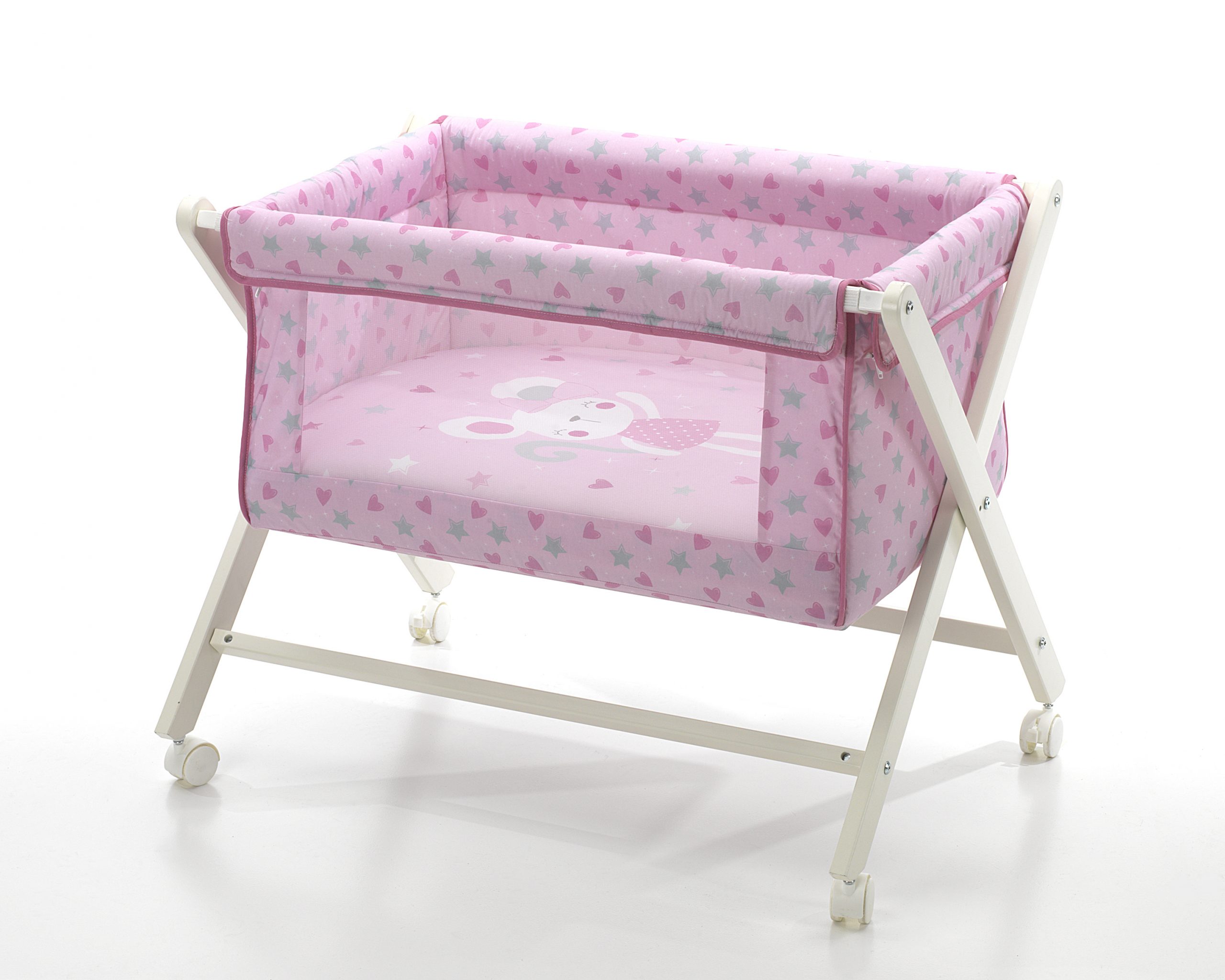 Naf Minicuna Plegable De Madera Con Dosel Y Vestidura - Foxy Dreams,  Multicolor