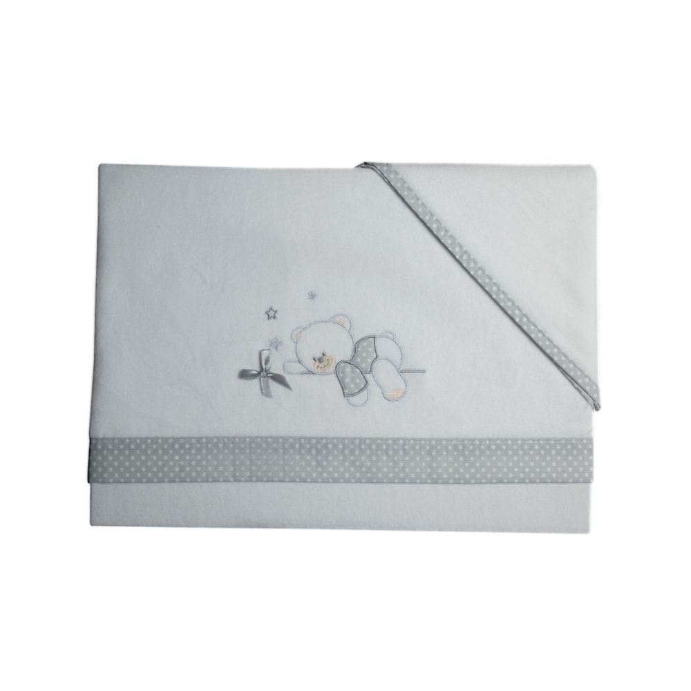 Textil franela bebe safe and sound gris