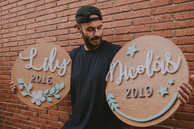 Círculos bebé personalizados: Joan muestra su artesanía