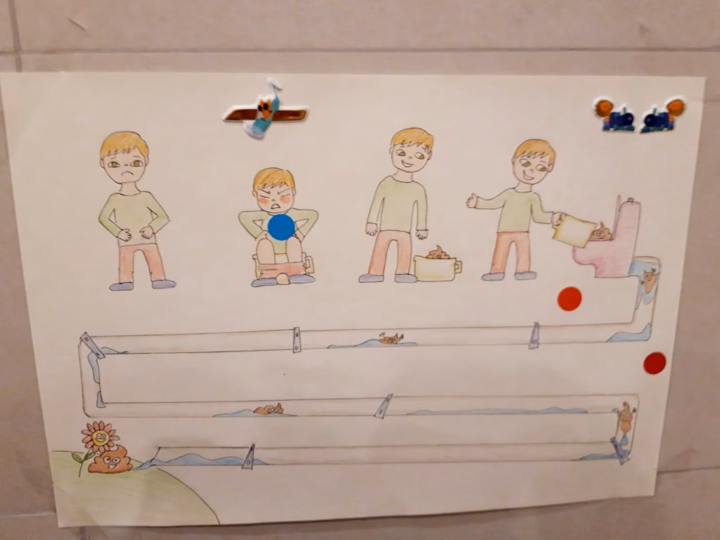 Método de las pegatinas para enseñar a usar el orinal