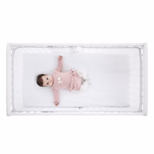 Protector cuna malla transpirable Lovely Bear de Cool Dreams en vista cenital