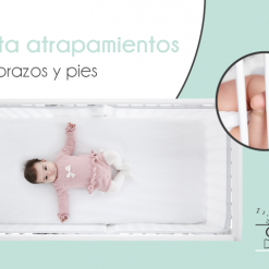 Protector cuna malla transpirable blanco de Cool Dreams evita atrapamientos