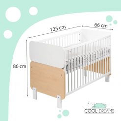 Medidas cuna bebé convertible Jumeirah nordic de Cool Dreams