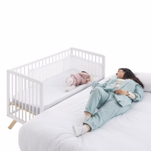 Cuna bebé antivuelco Morfeo con madre