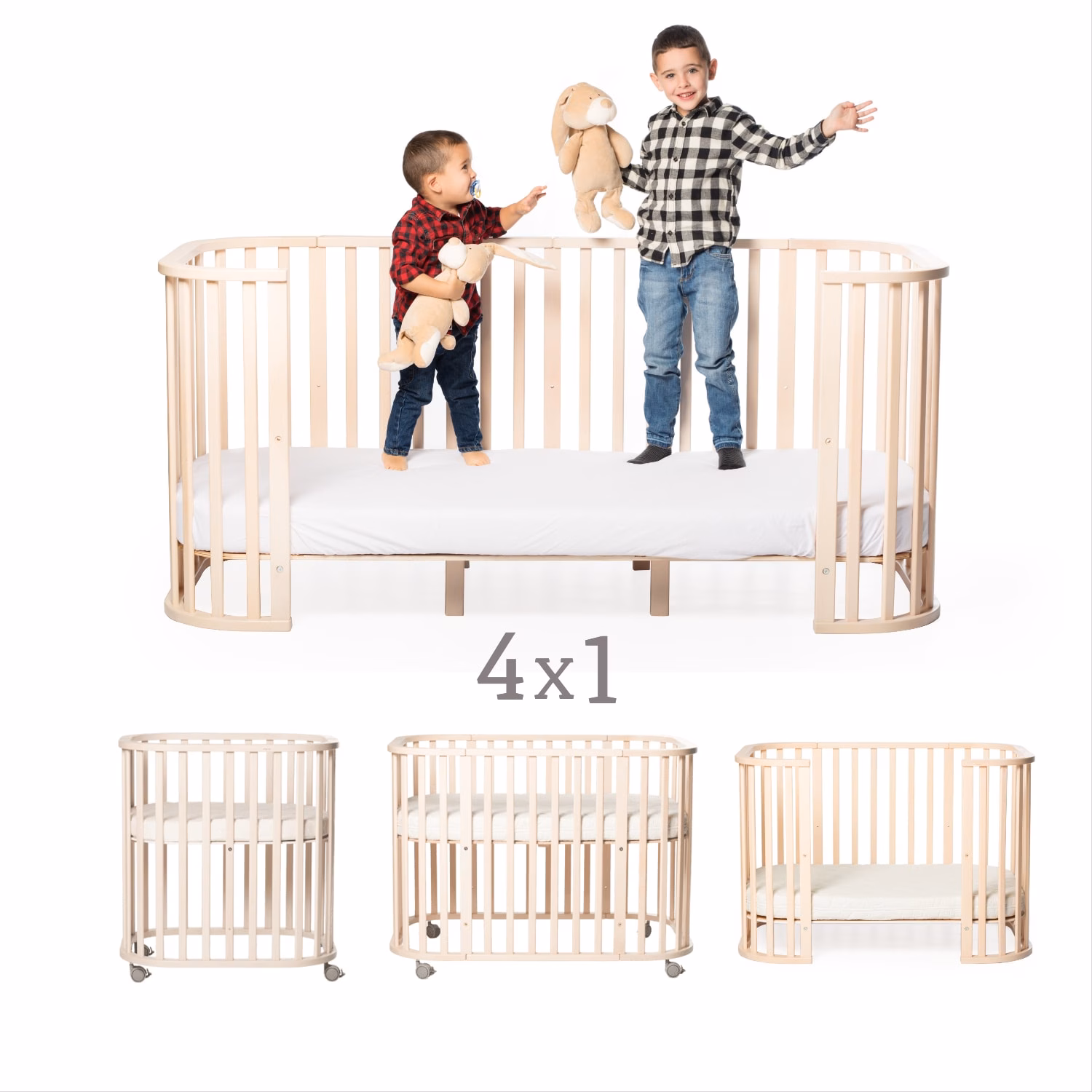 Cuna convertible en cama Ovetto 4×1 (de 0 a 10 años)- Kit Básico
