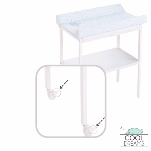 ruedas freno mueble cambiador bebe madera