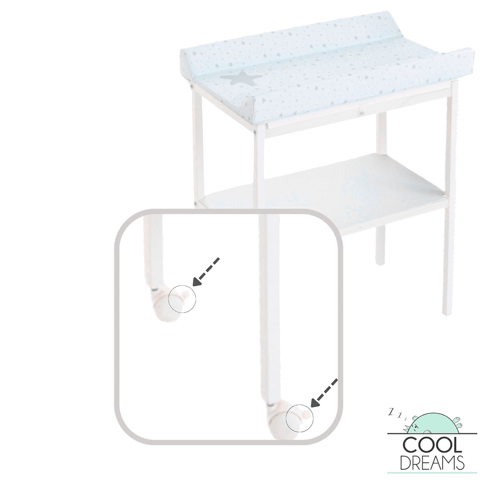 ruedas freno mueble cambiador bebe madera