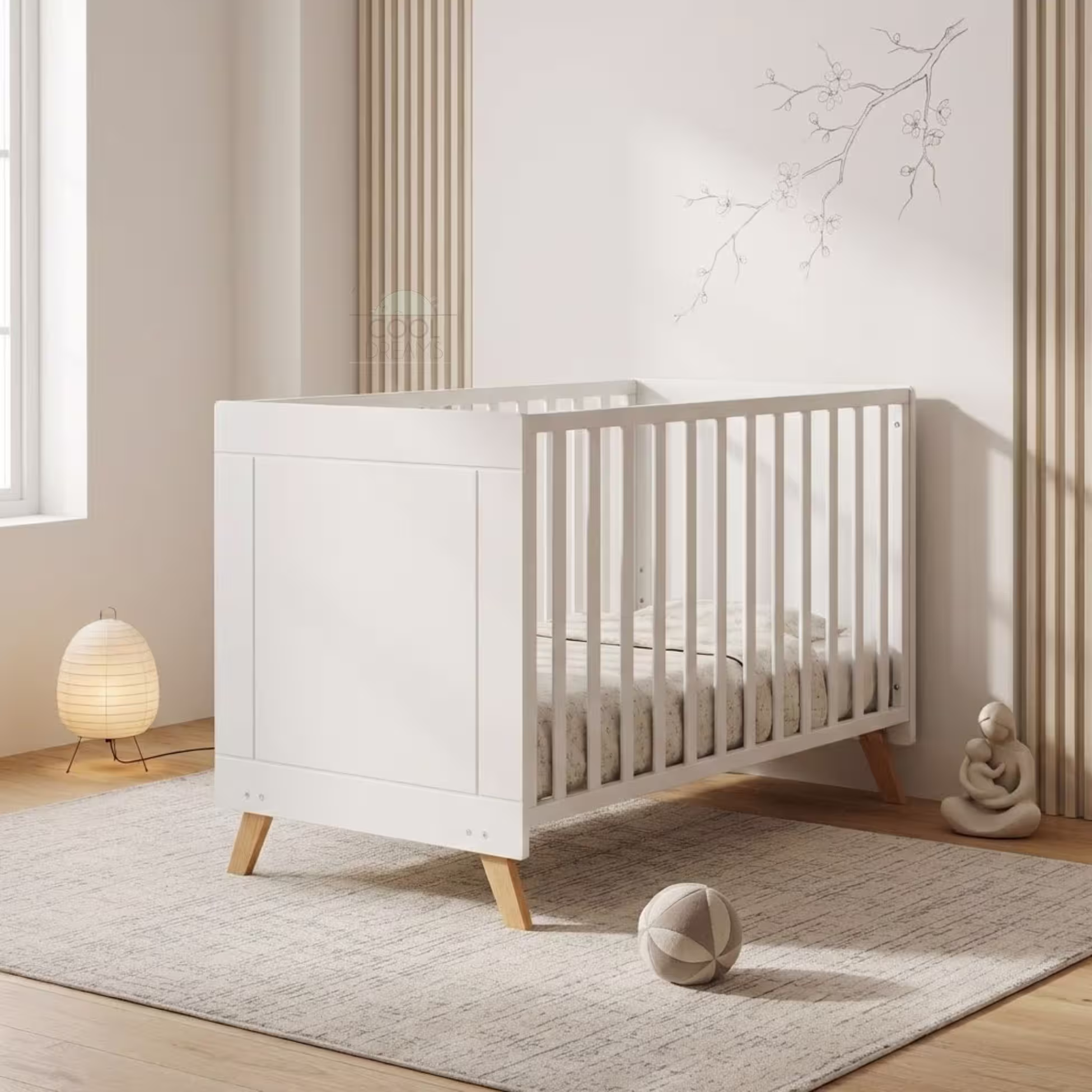 Cuna bebé Sakura Nature preparada para hacer colecho y convertible en cama