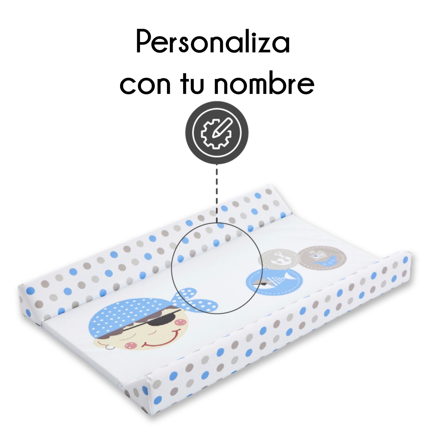 Funda Cambiador Bebé 50x80 De Rizo Blanco Absorbente - Moon Amour