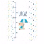 Cambiador cuna bebe personalizado rabbit umbrella blue