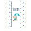 Cambiador cuna bebe personalizado rabbit umbrella blue