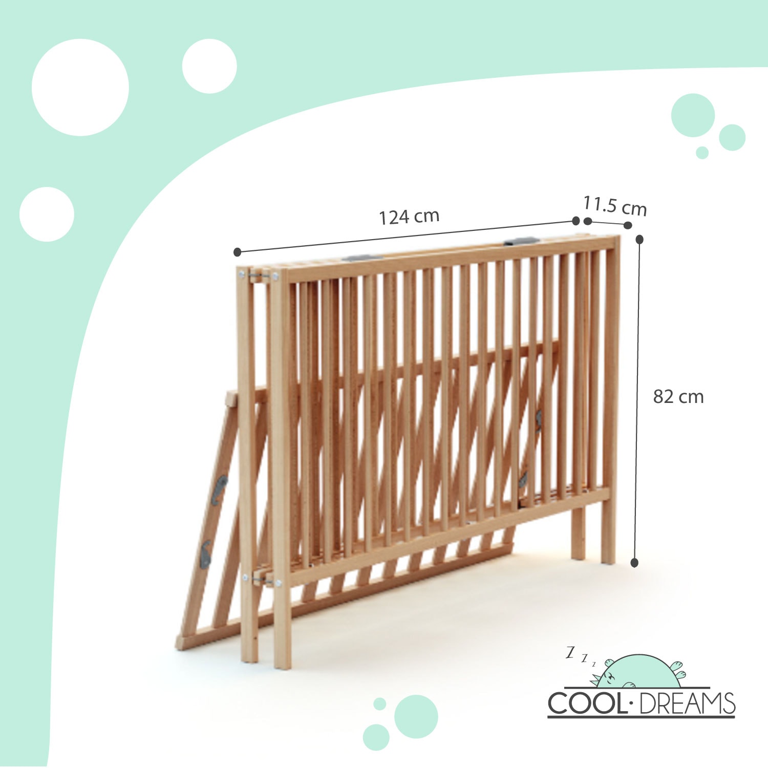 Medidas plegada de Cuna plegable Sakura de Cool Dreams