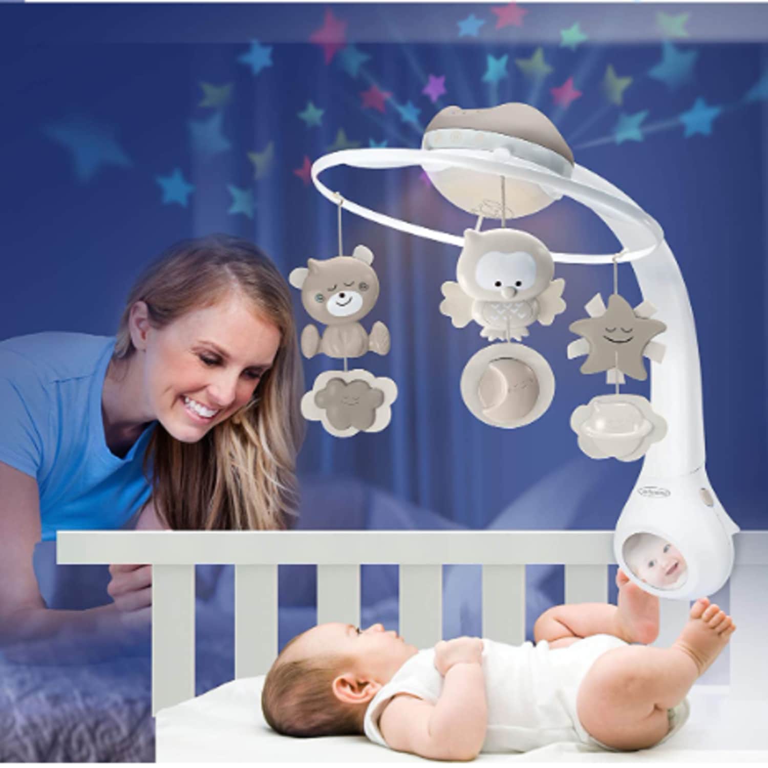 cuna con proyector y luz 3 1 de Infantino- Dreams