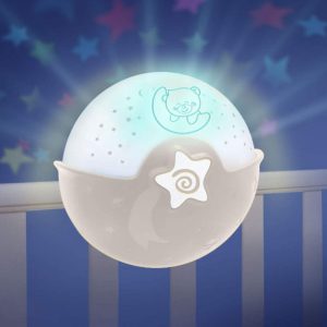 Lámpara proyector cuna Infantino modo estrellas en tienda Cool Dreams