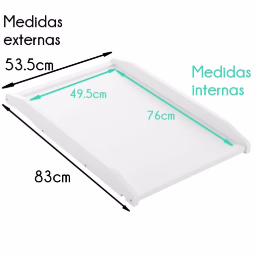 Cambiador bebe Maya de madera Cuna y Maxicuna + Cambiador plano plastificado + Funda Rizo impermeable 100% lavable. Gofre Green Granite - Imagen 4