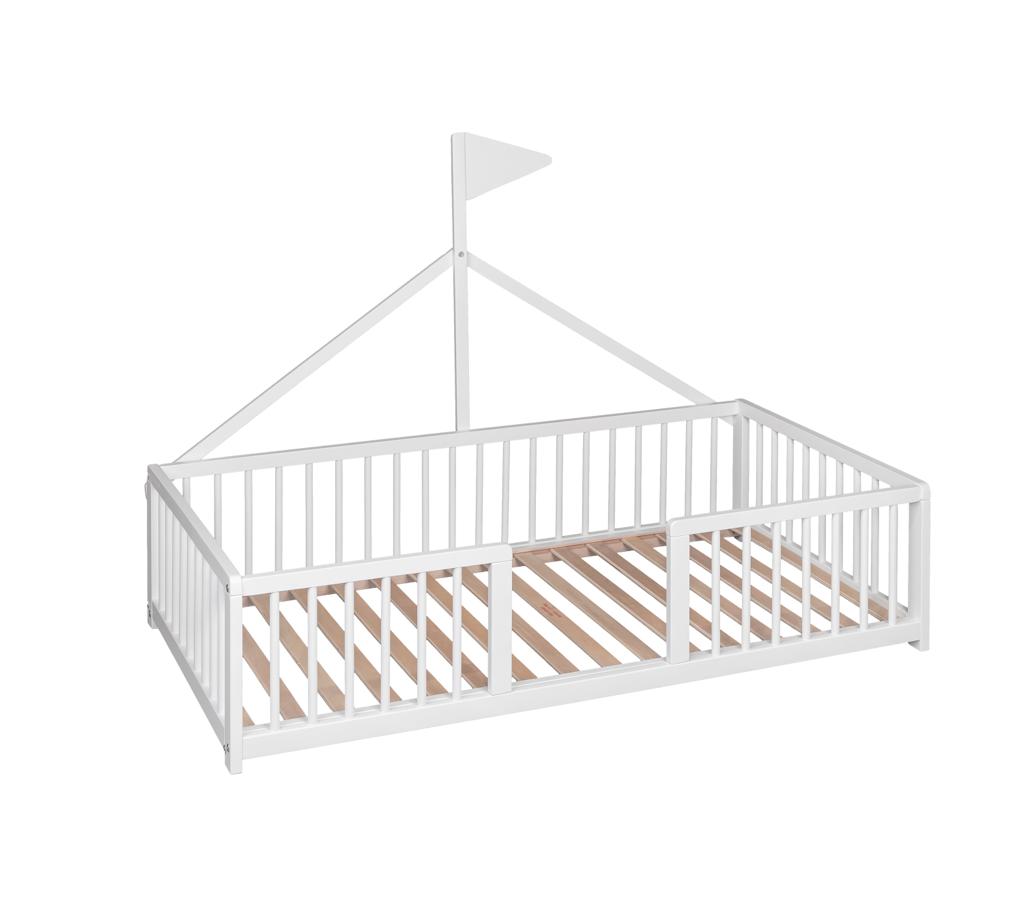 Cama infantil Design 140x70 cm Blanco/Naturaleza con colchón VitaliSpa