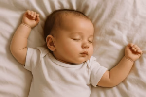bebe durmiendo sabanas limpias sin alergias no sarpullidos