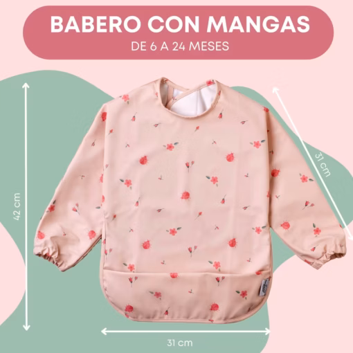 Babero-bebe-impermeable-mariquitas-5 babero bebe con mangas y recogemigas mariquitas 5