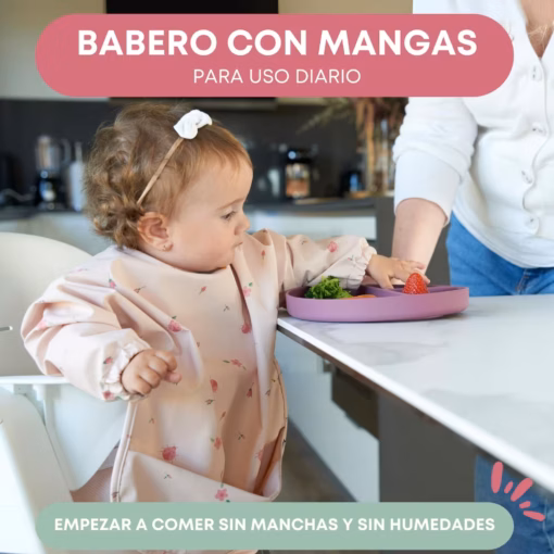 Babero-bebe-impermeable-mariquitas-6 babero bebe con mangas y recogemigas mariquitas 6